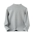 thumbnail image 1 of Hjtefg Kids High Collar Long Sleeve Tee, Unisex Soft Basic Shirt for Boys and Girls, Korean Style Thermal Top for Spring and Fall, Comfortable Layering Blouse,Color: Light Gray Size: 11-12 Years, 1 of 4