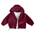 thumbnail image 1 of Hjtefg Kids' Hooded Windbreaker - Lightweight Zip-Up Jacket | Playground Coat for Boys & Girls,Color: Red Size: 4-5 Years, 1 of 3