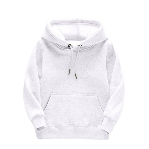 Hjtefg Kids' Hoodie - Winter Pullover, Soft Long Sleeve Sweatshirt for Boys & Girls,Color: White Size: 5-6 Years