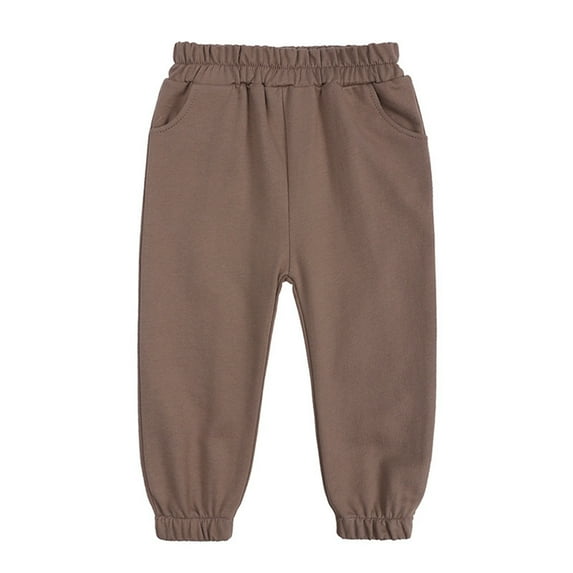 Hjtefg Kids' Stretch Leggings - Soft Full-Length Pants for Boys & Girls | Comfortable Jogger-Style Bottoms | Breathable Playwear for Active Wear,Color: 1-Coffee Size: 2-3 Years