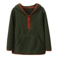 thumbnail image 1 of Hjtefg Kids' Polar Hoodie - Warm Winter Sweatshirt for Boys & Girls,Color: Army Green Size: 5-6 Years, 1 of 3