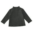 thumbnail image 1 of Hjtefg Kids' Semi-Turtleneck Tee - Korean Style Striped Long Sleeve Blouse, Cozy Winter Base Layer,Color: Black Size: 12-18 Months, 1 of 6