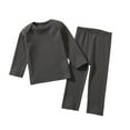 thumbnail image 1 of Hjtefg Kids' Sleepwear Set - Cozy Long-Sleeve Top & Pants, Soft Toddler Pajama Outfit for Boys & Girls, Comfortable 2-Piece Home Clothes for Play & Relaxation,Color: Dark Gray Size: 6-7 Years, 1 of 4