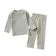 thumbnail image 1 of Hjtefg Kids' Sleepwear Set - Cozy Long-Sleeve Top & Pants, Soft Toddler Pajama Outfit for Boys & Girls, Comfortable 2-Piece Home Clothes for Play & Relaxation,Color: Light Gray Size: 7-8 Years, 1 of 4