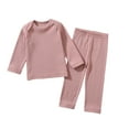 thumbnail image 1 of Hjtefg Kids' Sleepwear Set - Cozy Long-Sleeve Top & Pants, Soft Toddler Pajama Outfit for Boys & Girls, Comfortable 2-Piece Home Clothes for Play & Relaxation,Color: Pink Size: 3-4 Years, 1 of 4