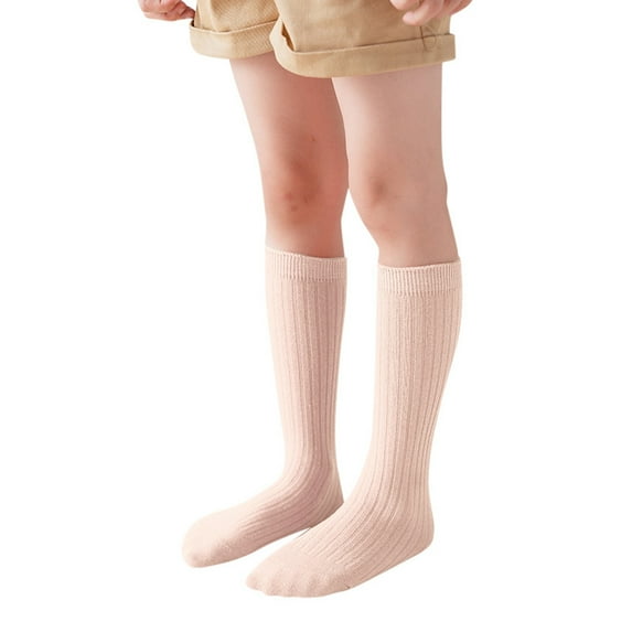 Hjtefg Kids Socks - Casual Dress Stacked Socks,Unisex Solid Color Crew Socks for Boys & Girls, Soft Breathable Toddler Ankle Socks,Color: Pink Size: 1-12 Years