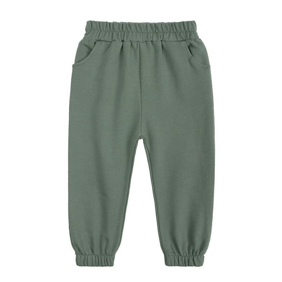 Hjtefg Kids' Stretch Leggings - Soft Full-Length Pants for Boys & Girls | Comfortable Jogger-Style Bottoms | Breathable Playwear for Active Wear,Color: 1-Dark Green Size: 1-2 Years