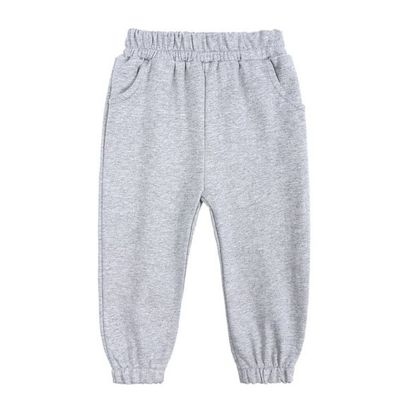 Hjtefg Kids' Stretch Leggings - Soft Full-Length Pants for Boys & Girls | Comfortable Jogger-Style Bottoms | Breathable Playwear for Active Wear,Color: 1-Grey Size: 1-2 Years