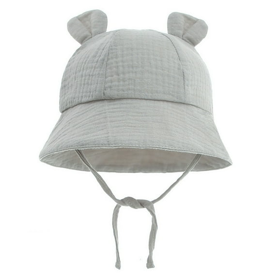 Hjtefg Kids Sun Hat - Adjustable Fisherman Cap for Boys & Girls, Lightweight Breathable Outdoor Play Hat for Beach & Parties, Comfortable Kids' Headwear,Color: Grey Size: 3-12 Months