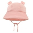 thumbnail image 1 of Hjtefg Kids Sun Hat - Adjustable Fisherman Cap for Boys & Girls, Lightweight Breathable Outdoor Play Hat for Beach & Parties, Comfortable Kids' Headwear,Color: Light Pink Size: 3-12 Months, 1 of 3