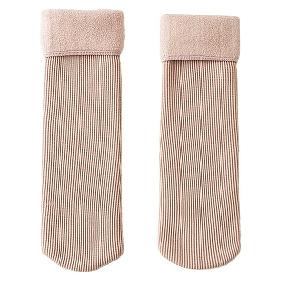 Hjtefg Kids' Thermal Socks - Velvet-Lined Winter Socks, Warm Snow Socks with Ribbed Design for Boys & Girls,Color: Light Pink Size: 1-10 Years