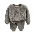 thumbnail image 1 of Hjtefg Kids' Winter Pajama Set - 2-Piece Flannel Sleepwear, Warm Long Sleeve Top & Pants for Toddler Boys & Girls, Cozy Thermal Sleep Outfit with Korean Style Design,Color: Grey Size: 13-14 Years, 1 of 3