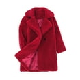 thumbnail image 1 of Hjtefg Kids Winter Thermal Coat, Windproof Thickened Jacket with Soft Textured Fabric, Warm Insulated Outerwear for Girls, Cozy Long Sleeve Blouse,Color: 1-Red Size: 3-4 Years, 1 of 8