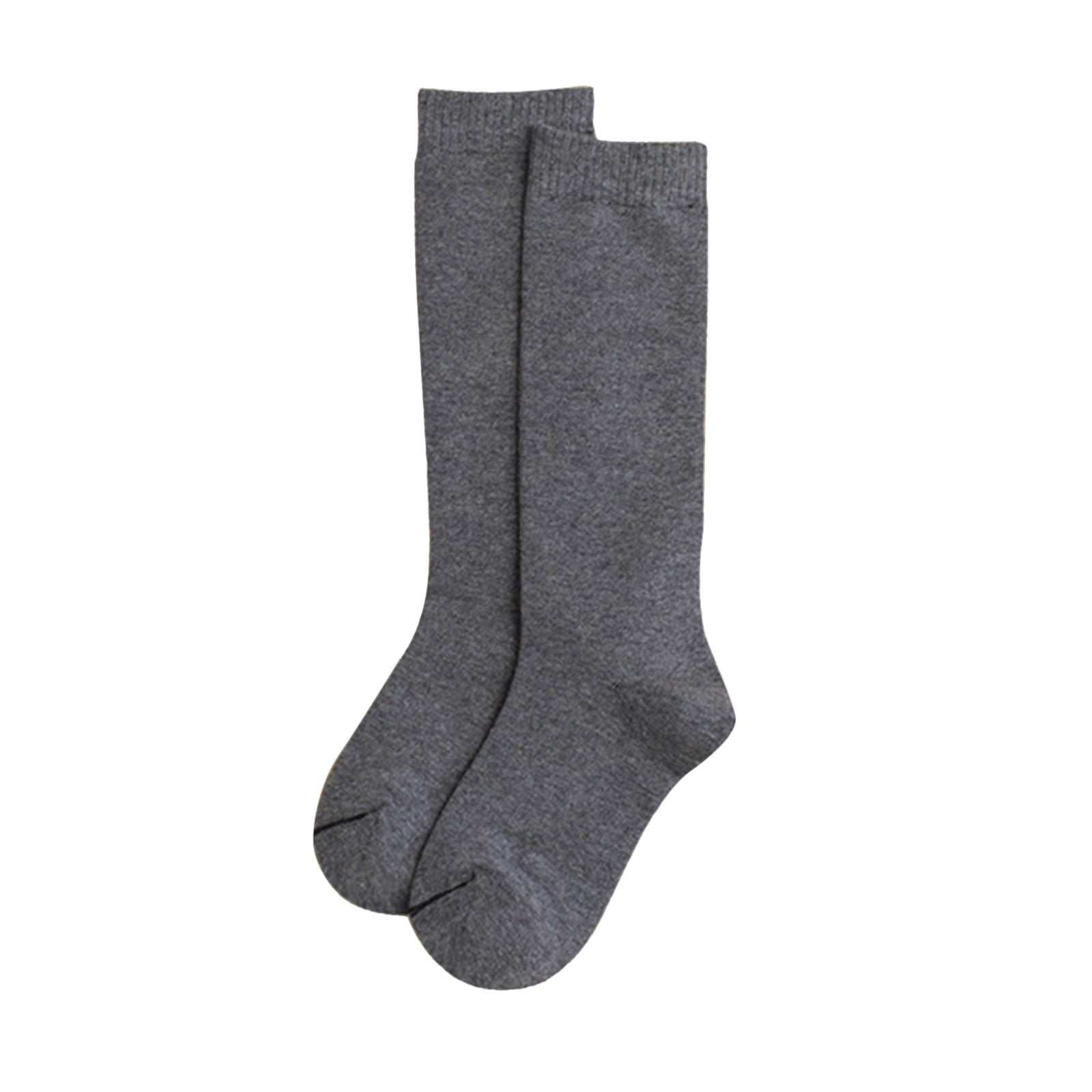 Solid Color Knee-High Socks, Warm & Comfortable for School Season, Kids Boys & Girls, Children’s Stockings,Color: Grey Size: 5-7 Years