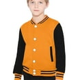 thumbnail image 1 of Hjtefg Toddler Boys' Baseball Jacket - Color-Trim Long Sleeve Windbreaker, Lightweight Casual Outerwear for Active Play,Color: 1-Yellow Size: XL, 1 of 4