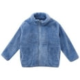 thumbnail image 1 of Hjtefg Toddler Boys Girls Long Sleeve Winter Solid Zippered Wool Blend Coat Jacket Thicken Warm Outwear Korean Fashion Cute Comfortable Everyday Wear,Color: 2-Blue Size: 7-8 Years, 1 of 6