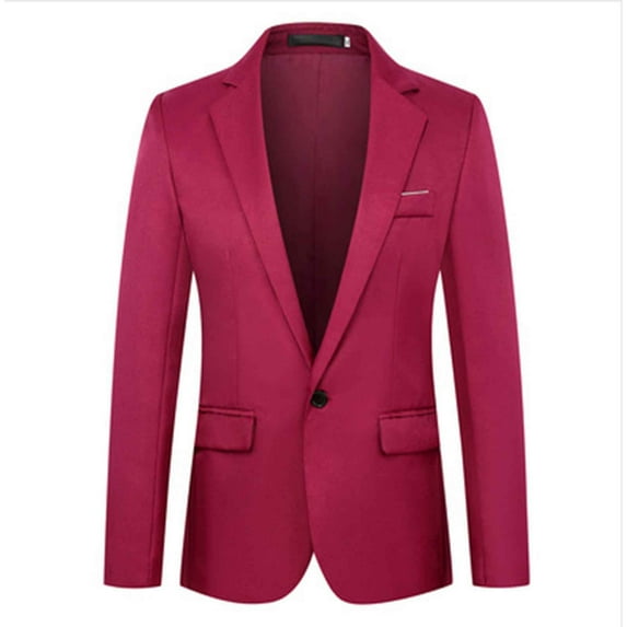 Hjtefg Toddler Boys' Suit Jacket - Classic Slim-Fit Long Sleeve Coat for Formal & Casual Wear, Spring & Autumn Outfit,Color: 1-Red Size: 12-13 Years