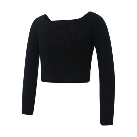 Hjtefg Toddler Girls' Long Sleeve Ballet Sweater, Soft Warm Pullover, Ideal for Little Dancers,Color: Black Size: 3-4 Years