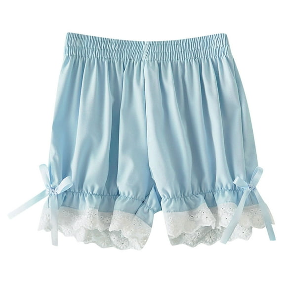 Hjtefg Toddler Girls' Shorts - Cute Bow & Lace Trim Underpants,Color: Blue Size: 2-3 Years