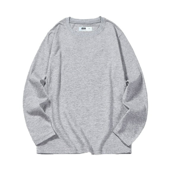 Hjtefg Toddler Kids Basic Tee - Soft Long Sleeve Crewneck Shirt for Boys & Girls,Color: Grey Size: 4-5 Years