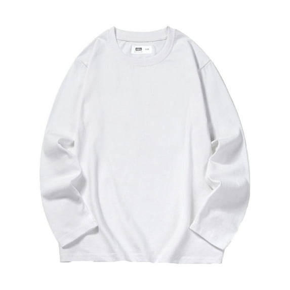 Hjtefg Toddler Kids Basic Tee - Soft Long Sleeve Crewneck Shirt for Boys & Girls,Color: White Size: 10-12 Years