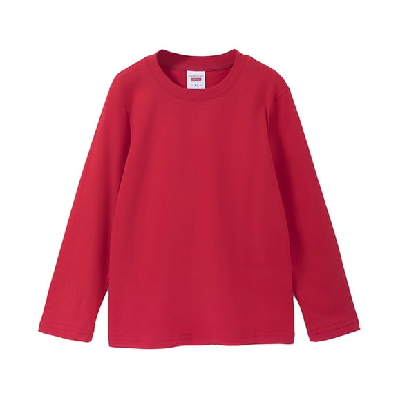 Hjtefg Toddler Kids' Tee - Soft Long Sleeve Basic Shirt for Boys & Girls,Color: Red Size: 4-5 Years