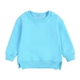thumbnail image 1 of Hjtefg Toddler Pullover Sweatshirt, Kids Solid Color Top, Warm Winter Coat Style Hoodie for Boys and Girls, Cozy Outerwear for Cold Weather,Color: 2-Blue Size: 9-12 Months, 1 of 5