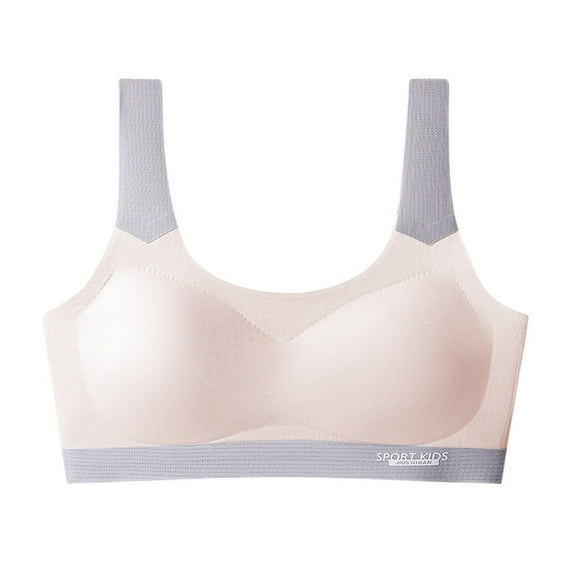 Hjtefg Tween Seamless Bras with Removable Pads - Comfort Bras for Growing Girls, Camisole for School & Everyday Wear,Color: Beige Size: 10-13 Years
