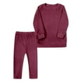 thumbnail image 1 of Hjtefg Velvet Two Piece Set For Girls Autumn Winter Casual Outfit For Kids Soft And Stylish Baby Clothes Textured Top and Pants Ensemble for Cozy Seasonal Wear,Color: 1-Wine Size: 1-2 Years, 1 of 3