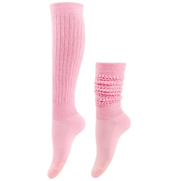 Hjtefg Womens Long Socks Heap Style Thigh High Socks Over The Knee Socks Solid Color Warm Leg Warmers Festival Cozy Stay Up Socks for Casual Wear,Color: O1-Pink Size: One Size