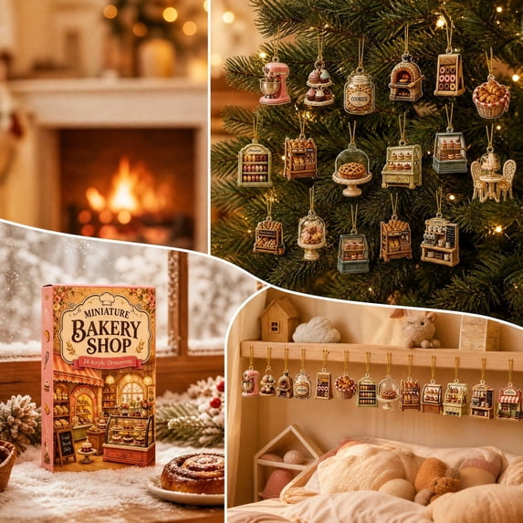 Hkapeg 24pc Miniature Bakery Shop Acrylic Ornaments Cute Bread Hanging ...