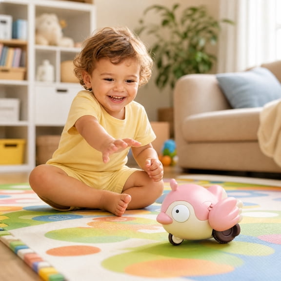 Hkapeg Clockwork Chickmobile 6 Months+ Toŷ Wind Up Bird Duckling Chick Early Education for 24 Months+s and 24 Months+s Christmas Gifts