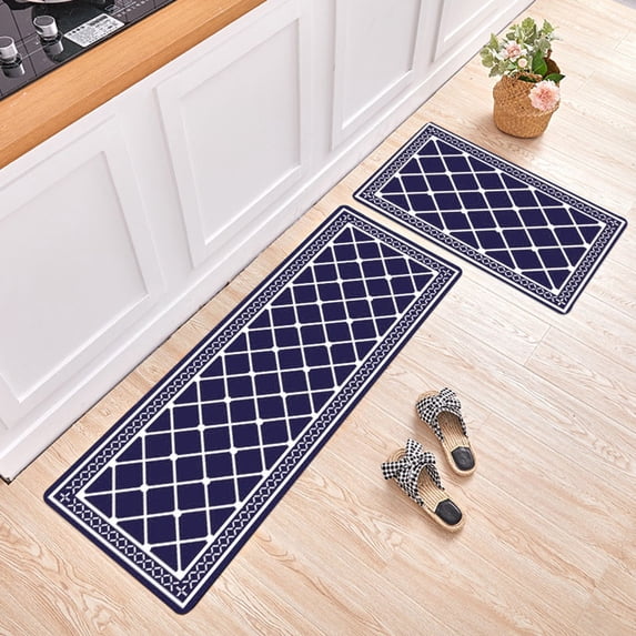 Hkapeg Kitchen Non Slip Carpet Set of 2 Microfiber Absorbent Rug Soft Anti Fatigue Floor Mat for Kitchen Bathroom Entryway Washable Durable 40x60cm plus 40x120cm Room Decor