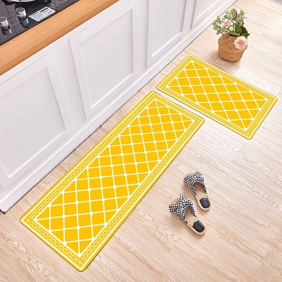 Hkapeg Kitchen Non Slip Carpet Set of 2 Microfiber Absorbent Rug Soft Anti Fatigue Floor Mat for Kitchen Bathroom Entryway Washable Durable 40x60cm plus 40x120cm Room Decor