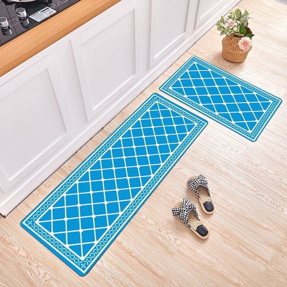 Hkapeg Kitchen Non Slip Carpet Set of 2 Microfiber Absorbent Rug Soft Anti Fatigue Floor Mat for Kitchen Bathroom Entryway Washable Durable 40x60cm plus 40x120cm Home Decor