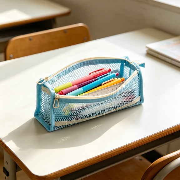 Hkapeg Macaron Color Large Capacity Pencil Case Multi Compartment Stationery Storage Bag Travel Pen Pouch Durable Smooth Zipper Practical Desk Organizer Dorm Essentials