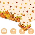 thumbnail image 1 of Hkapeg Thanksgiving Tablecloth 137x274cm Maple Leaf PEVA Disposable Table Cover for Holiday Party Banquet Picnic Wedding Reception Fall Harvest Festival Table Decor Room Decor, 1 of 3