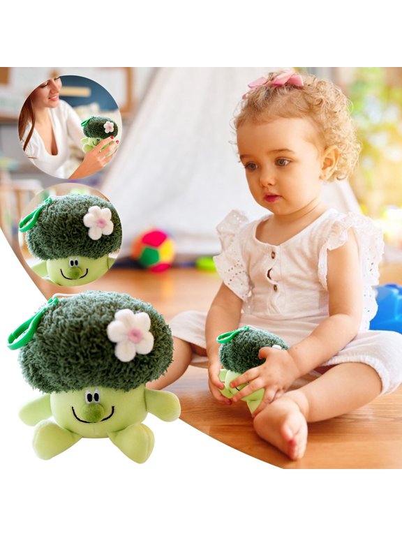 Toys Cute Broccoli Plush Doll Soft Stuffed Vegetable Toy Mini Car Decor Keychain Pendant Stress Relief Cuddle Hug Gift