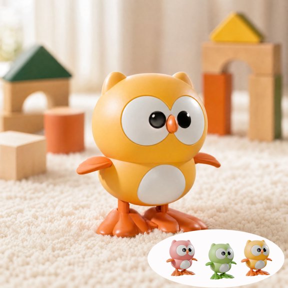 Hkapeg Wind Up Owl To Runs and Waddles 6 Months+ Learn to Crawl Clockwork Owl for Adults Educational Gift Xmas Gift