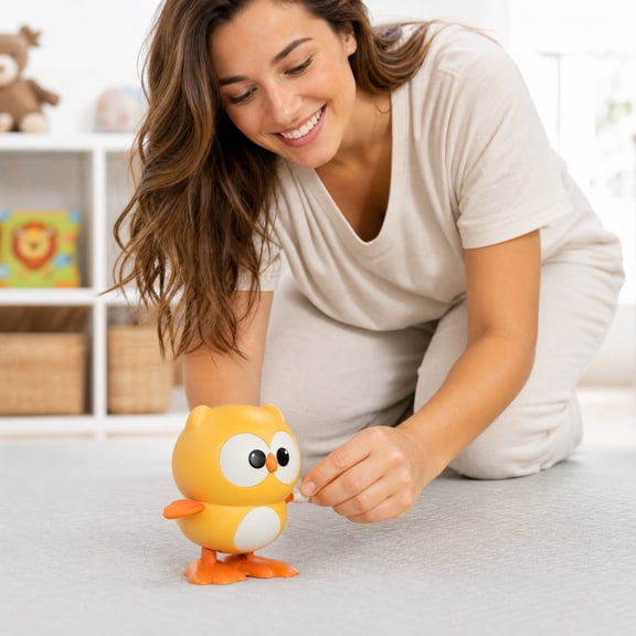 Hkapeg Wind Up Owl Toŷ Runs and Waddles 6 Months+ Learn to Crawl Clockwork Owl for Adults Educational Gift Xmas Gifts