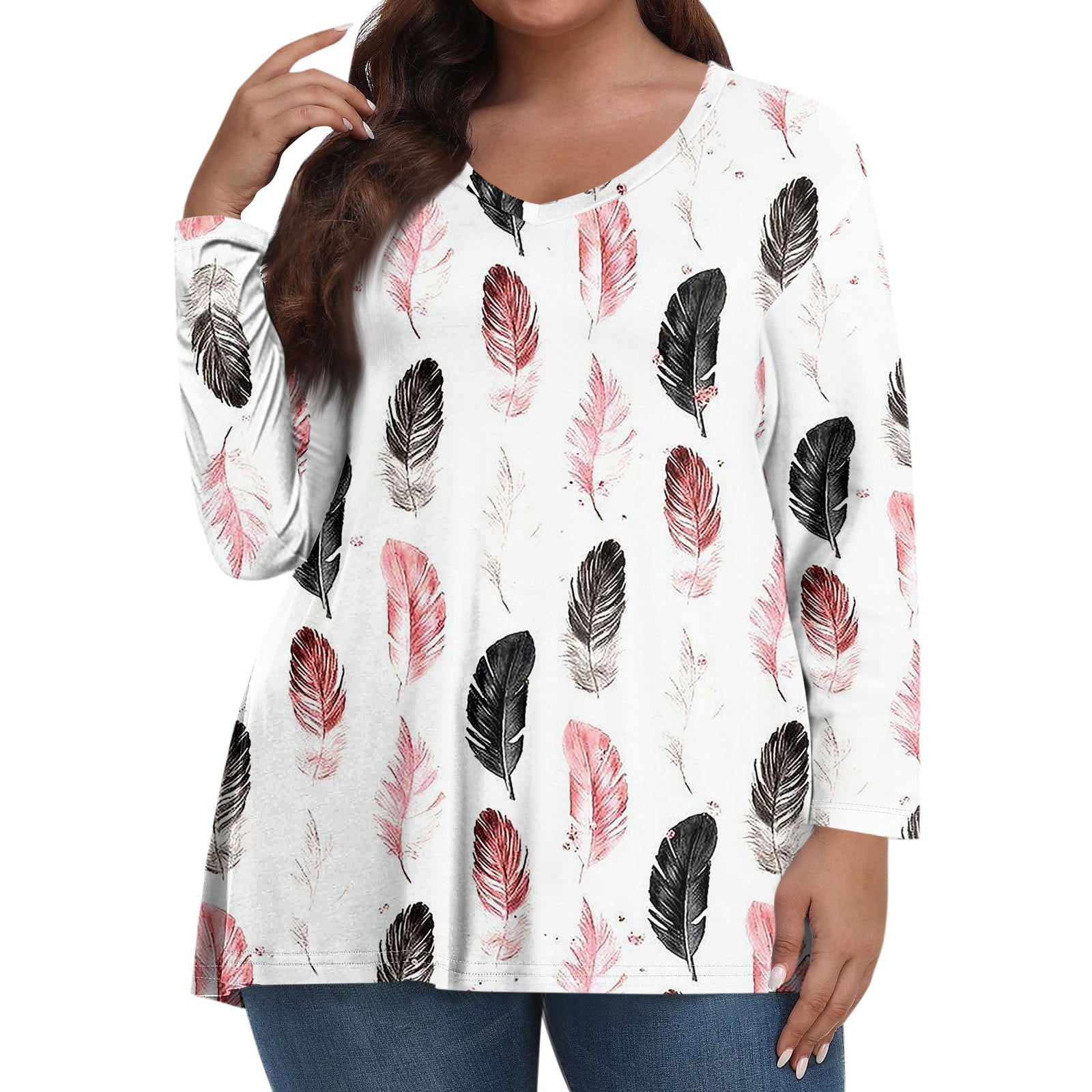 Hkibbfh Army Green Plus Size Tunic Tops for Women Fashion Plus Size
