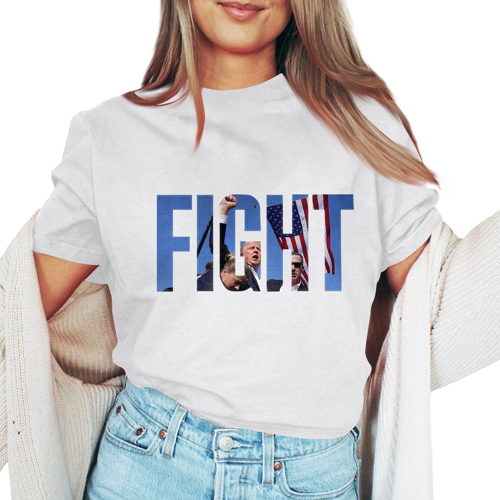 Hkibbfh Donald Trump Shirt Trump Shotting T Shirt Short Sleeve Crew