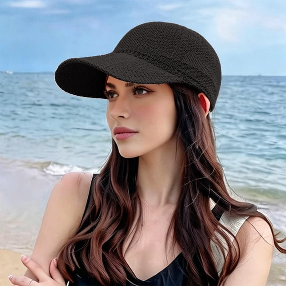 Hkoxplj Baseball Cap Hat for Women Sun Hat Breathable Mesh Cap Adjustable Outdoor Sports Cap Summer Hat Wide Brim UV Protection Lightweight Fashion Casual Daily Headwear Cap Trendy Gift