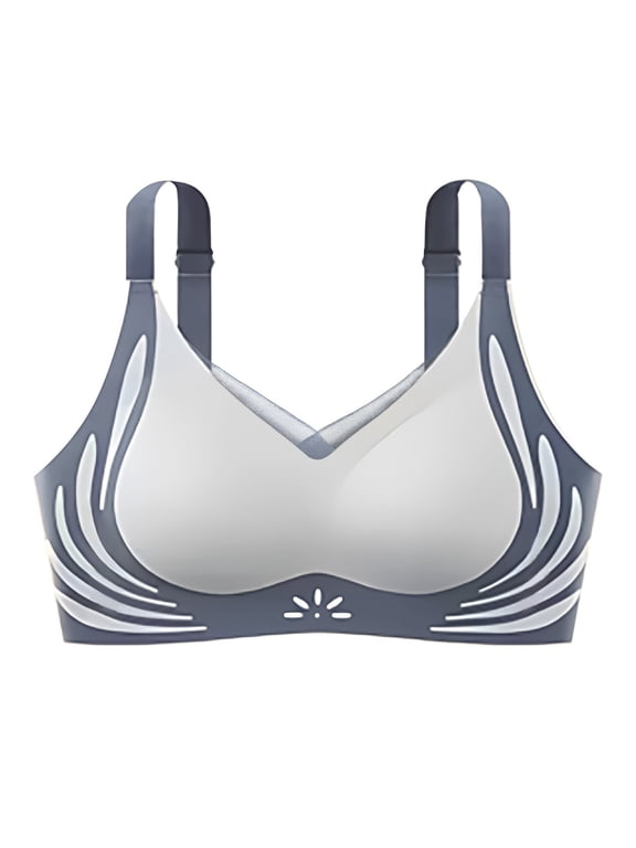Bra for Women Anti Sagging Full Coverage Bra No Underwire Wireless Bra Side Support Push Up Bra Seamless T Shirt Bra Soft Breathable Everyday Bra for Home Work and Light Activity