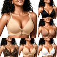 thumbnail image 1 of Hkoxplj Bra for Women Front Closure Wireless Deep V Neck Racerback No Underwire Bralette Seamless Comfort T Shirt Bra with Gel Support Adjustable Straps Breathable Everyday Bra for Daily Wear, 1 of 7