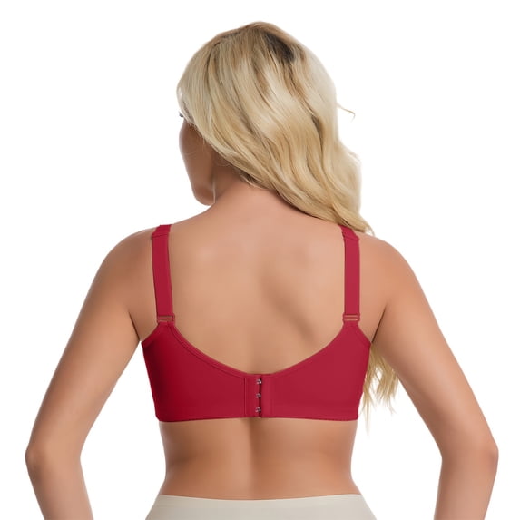 Hkoxplj Bra for Women Plus Size Full Coverage Underwire Bra No Padding Unlined Bra Seamless Side Support Bra Lightweight Breathable T Shirt Bra with Back Hook Closure for Daily Wear and Work