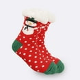 thumbnail image 1 of Hkoxplj Christmas Sherpa Lined Floor Socks for Men and Women Soft Acrylic Knit Thick Warm Non Slip Slipper Socks Plush Indoor Crew Socks Reindeer Snowman Novelty Holiday Gift Socks 6 Styles, 1 of 3