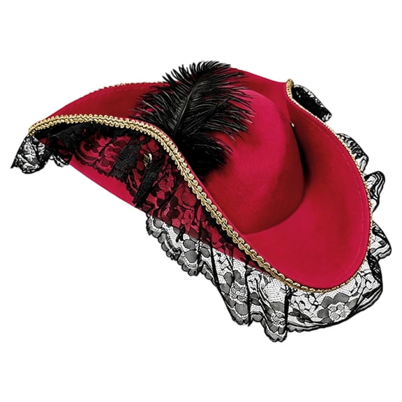 Hkoxplj Clearance Halloween Lace Feather Court Hat Pirate Cosplay(F)