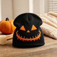 thumbnail image 1 of Hkoxplj Halloween Beanie Hat Unisex Pumpkin Ghost Knit Beanie Hat Warm Stretchy Soft Knitted Beanie Cap for Men Women Cosplay Costume Theme Party Winter Outdoor Hiking Daily Beanie Hat, 1 of 3