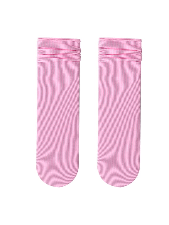 Ice Skating Socks for Women Knee High Figure Skating Socks Thin Sheer Long Nylon Dance Socks Solid Color Slouch Socks Soft Breathable Lightweight Summer Stockings for Ladies